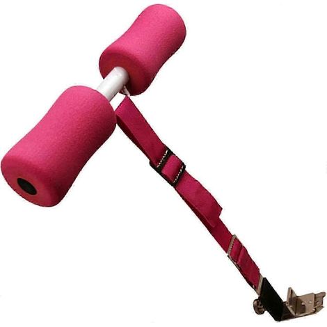 Barre d'appui réglable pour abdominaux, idéale pour les squats et le renforcement musculaire des abdominaux. Convient aux adultes, adolescents et sportifs. Rose. (1/5)