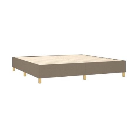 Sommier Snowco, matelas, éclairage LED, couleur taupe, 200 × 200 cm, tissu, tissu doux et respirant, éclairage led d’ambiance, pour chambre, décor moderne, facile à assembler (1/5)