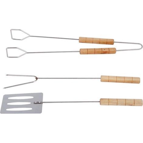 CSPARTV 3-teiliges Grillbesteck-Set für den Außenbereich mit Zange, Gabel und Pfannenwender für alle Ihre Grillbedürfnisse (1/5)