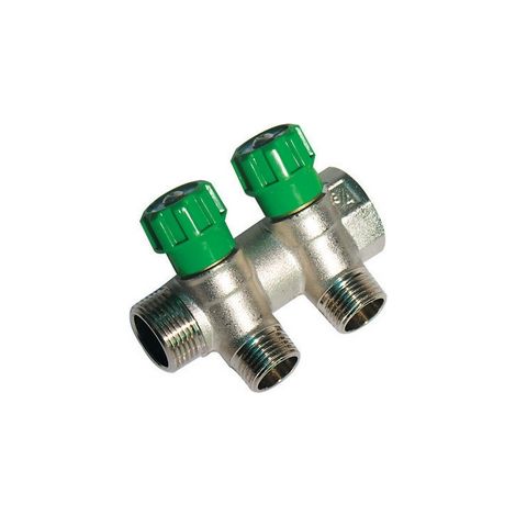 COLLETTORE LINEARE CON RUBINETTI D'ARRESTO 2 DERIVAZIONI IMPEX- 3/4 x 1/2- DH- pezzi 1