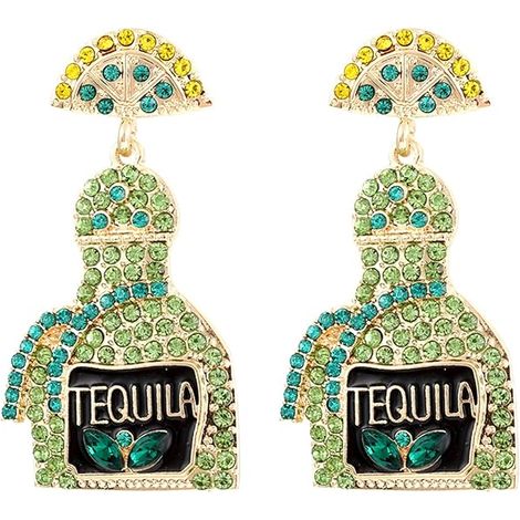Boucles d'oreilles pour femmes, boucles d'oreilles tequila, boucles d'oreilles vacances pour femmes, boucles d'oreilles champagne