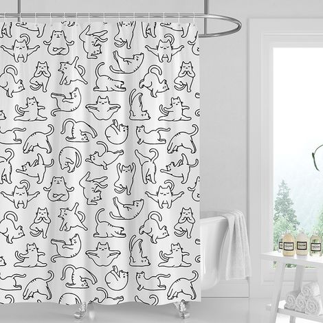 200x150cm-rideau de douche imperméable et anti-moisissure, rideau de salle de bain, rideau de séparation de toilettes (1/5)