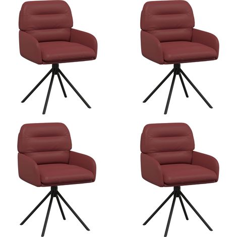 Maison Exclusive - Sedie da pranzo girevoli 4 pz Similpelle Rosso Vino (1/5)