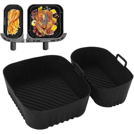 Accessoires pour friteuse à air Philips série 3000 : moule en silicone, lot de 2 (25-26 cm), compatible avec les paniers doubles. (1/5)