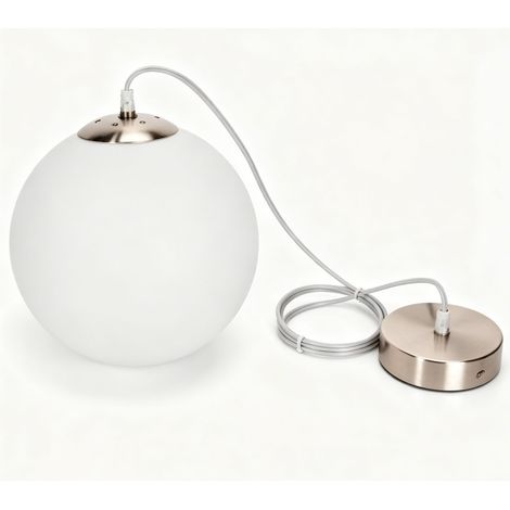 Lampe de plafond sphère en verre laiteux E27, style moderne simple, pour chambre et restaurant (sans source de lumière)