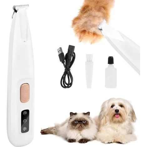 Tondeuse Chien,Tondeuse Coussinet Chien,USB Rechargeable Pince Tondeuse,Tondeuse à poils étanche pour Animaux de Compagnie avec