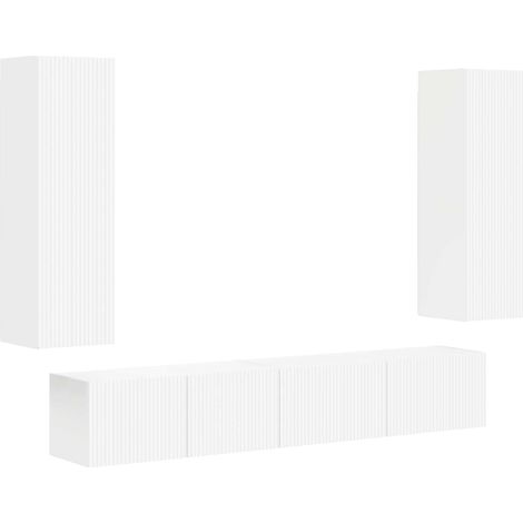 TV-Schrankset Wandmontiert 3 pcs Weiß Holzwerkstoff vidaXL