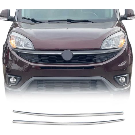 Moulure de Grille de Calandre Compatible avec FIAT Doblo 2 Version restylée 2014, Garniture Baguette de Calandre en Acier Inoxydable Argent (1/5)