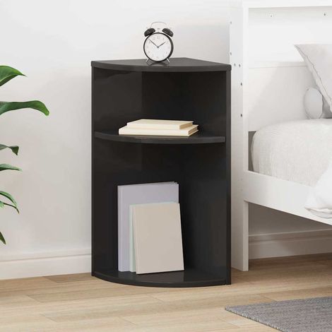 vidaXL End Table Black 29.6 x 29.6 x 60 cm Engineered Wood (1/5)