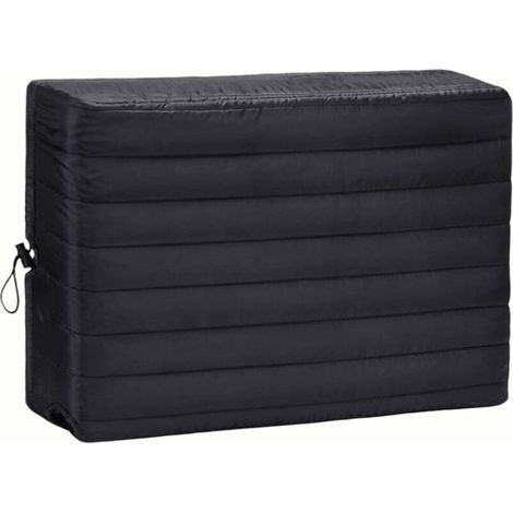 Housse de climatiseur d'intérieur en polyester noir pour systèmes de chauffage central et de refroidissement, protection contre la poussière d'hiver pour la maison et le jardin (43339cm）
