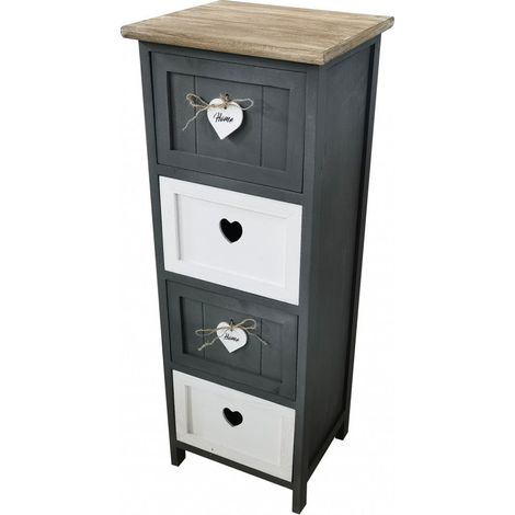 Mobiletto in legno con quattro cassetti fisso 30x27.5xH81cm