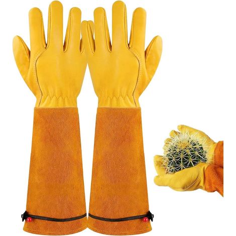 Gants De Jardin Cuir Respirable Anti-Piqûres Anti-Perforation Gants De Jardinage Femmes Hommes Pour Coupe Désherbage Aménagement Paysager Travail (1/4)