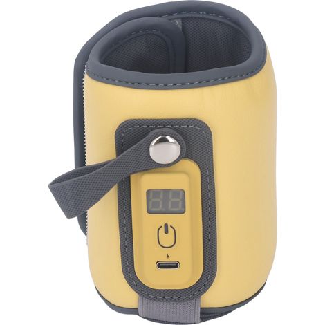 Housse isotherme pour biberon, chauffe-biberon avec interface USB et 5 niveaux de température, maintien au chaud du lait maternel, jaune. (1/5)