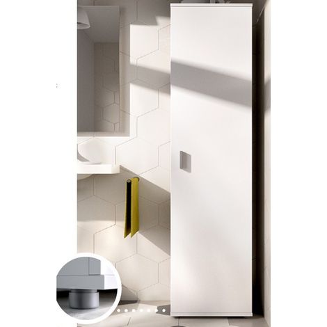 Armoire avec 1 porte coloris blanc - H 190 x L 39 x P 35 cm -PEGANE-