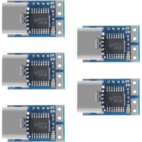 Paquete de 5 adaptadores de corriente USB-C de 20 V de voltaje fijo y 5 A para portátiles. (1/4)