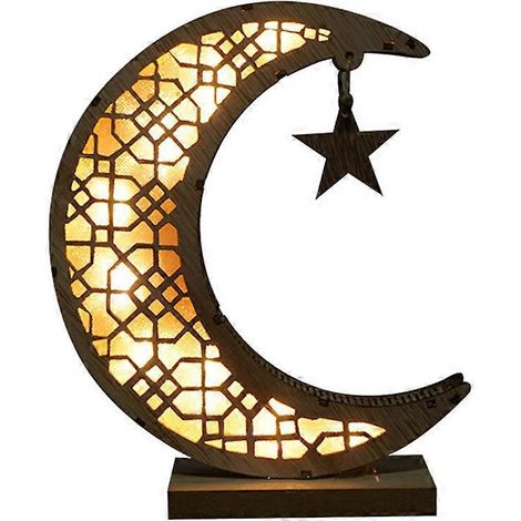 Ramadan Eid Mubarak – Mondornamente aus Holz – Arabisch-muslimische Lichtkunst – DIY-Dekorationen für Zuhause, Partys und Schreibtisch – Geschenke