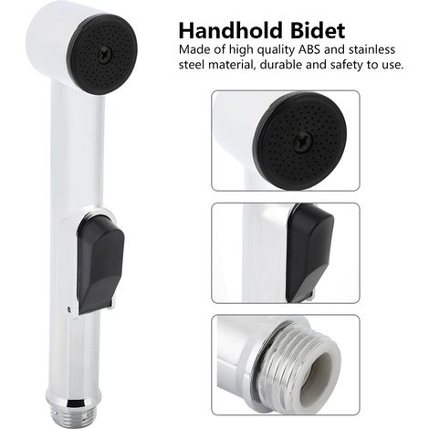 Galvanisiertes WC-Bidet-Adapterset, Handbrause, Wandhalterung und Schlauch (1/5)