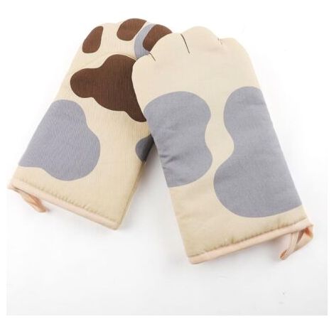 1 Paire de Gants de Cuisine Anti Chaleur en Griffe de Chat Gants à Four en Coton Résistant à la Chaleur 15 x 26 x 2,5 cm (1/5)
