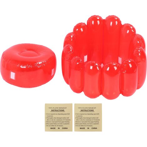 Canapé gonflable Portable, siège d'extérieur, Transparent, couleur bonbon, pour la maison, salon, chambre à coucher, décontracté, rouge (1/5)