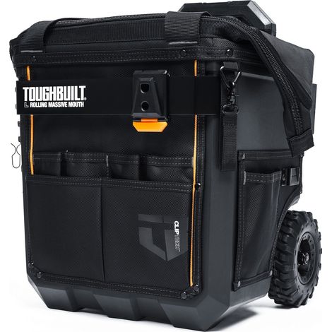 Toughbuilt – Sac à outils roulant tout terrain – Large ouverture brevetée – Roues robustes – Poignée télescopique – Résistant à l'eau – Dimensions 49,5x36,8x35,5 cm
