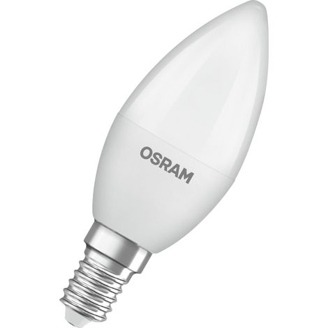 OSRAM Ampoule LED  Star mini bougie E14 mate 6500K blanc froid, lot de 3, résistante aux chocs, sans UV, 15 000 h, décorative en forme de B, lustre
