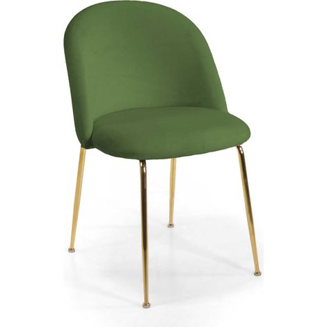 Sedia Sammi 50x57xh47/77,5 cm in Tessuto Velluto Verde/Oro (1/5)