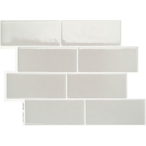 Selbstklebende Wandfliesen x4, 29,36x21,29cm - Smart Tiles Metro Cassandra Klebefliesen 3D Fliesenaufkleber für Bad & Küche