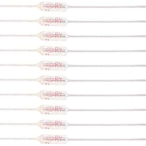 10 Stück 10A 250V 72℃ Thermosicherung, Thermosicherung mit Metallgehäuse, TF-Temperatursicherung 72-250℃ schützt den Stromkreis vor Beschädigung -72°C (1/4)