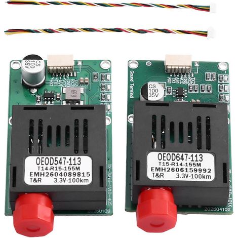 Kit de module émetteur-récepteur à fibre optique TTL de 100 km, comprenant un récepteur/émetteur de commande de vol/sortie audio/tension/mise à la terre, adapté aux drones, module TTL vers fibre optiq (1/5)