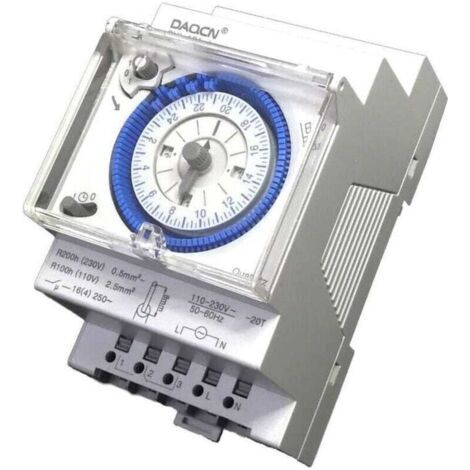 NALOOKAMIC Mécanique Interrupteur Horaire Bidirectionnel 24 Heures Rail DIN avec Réserve de Marche SUL 181d 110-230V