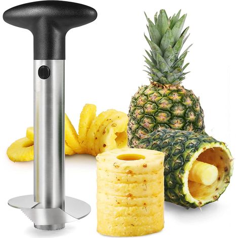 Éplucheur d'ananas en acier inoxydable - Trancheuse à fruits professionnelle - Noir