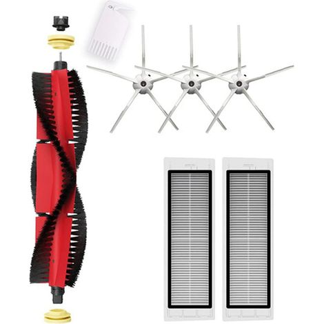 6 pièces détachées pour aspirateur robot, brosse rotative, brosses latérales, filtres HEPA, compatible Roborock S5/S55/S6/T6 (1/5)