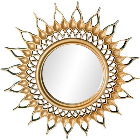 Miroir mural nordique à cadre doré, petit miroir pour couloir