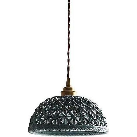 Lustre rétro en céramique pour chambre, chevet, véranda, couloir, balcon, café, restaurant, lampe artisanale (1/3)