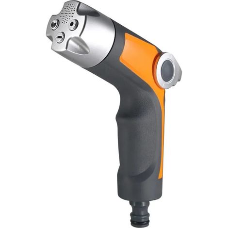 Pistolet à eau haute pression orange à 4 modes pour jardin, lavage de voiture, arrosage automatique, buse réglable pour tuyau d'arrosage et pelouse. (1/5)