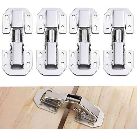 4 Pcs Charnière Porte Placard, 104 X 44mm Charnière Invisible, Charniere Meuble Paumelle le,Convient Pour La Cuisine, La Chambre À Coucher, L'armoire De Lit, Diverses Armoires (1/5)