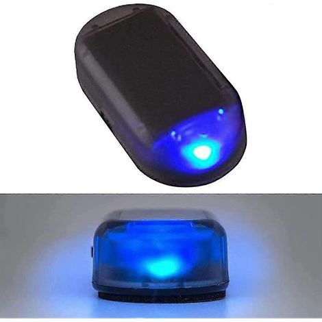 Luz de alarma para coche, alarma solar para coche, nueva luz de alarma LED para coche, luces de alarma simuladas, sistema falso de advertencia de seguridad solar, lámpara intermitente antirrobo (bl) (1/5)