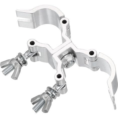 Abrazadera de viga ligera, abrazadera de manguera flexible de aleación de aluminio - Para tubos de proyectores de escenario con un diámetro de 25-30 mm, diseño de doble anillo - 1 pieza por paquete (1/4)
