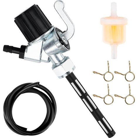 Robinet D'essence sous Pression 6 mm Tuyau D'essence Kit Durite Essence 1m Ø 5mm Conduite de Carburant + 1 Filtres à Carburant + 4 Colliers de Serrage compatible avec Simson S50 S51 S53 S70 (1/5)