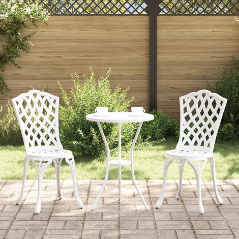 Garten Bistro Set 3 pcs Weiß Aluminium vidaXL (1/5)