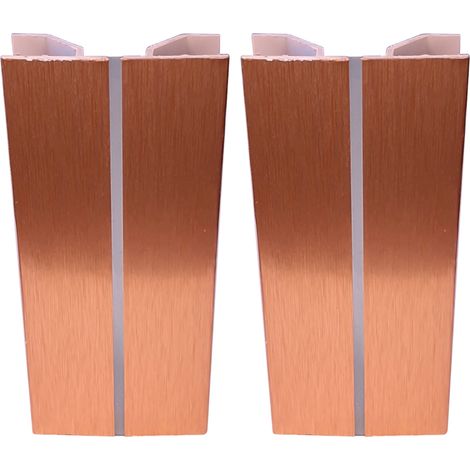 2x Jonction de plinthe multiangle en PVC Connecteur Socle Cuisine Raccord Profil, hauteur 150mm finition or brossé