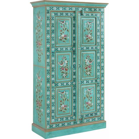 Armoire à 2 portes en bois de manguier vert (1/5)