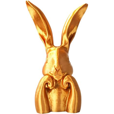 Sculpture Lagomorph métallique, Ornement d ' Aspect rétro, Parfait pour la décoration saisonnière et Festive, Statue d ' Art Miniature (1/5)