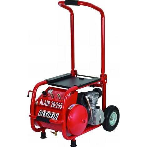 Compresseur 20L 8 bars avec 2 sorties rapides – Rallonge électrique 10m – Manomètre et soupape de sécurité – Transport facile – Alsafix (1/2)