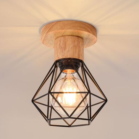 Plafonnier Industriel E27 – Suspension Métal Vintage, Lampe Cage pour Salon, Cuisine, Chambre (1/5)