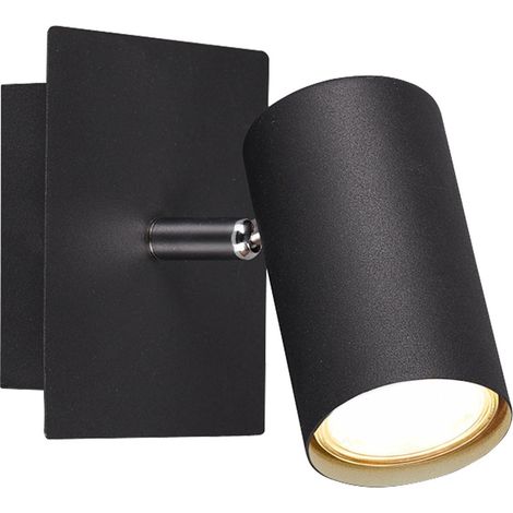 TRIO LEUCHTEN 802400132 MARLEY SPOT MURAL EN MÉTAL NOIR MAT 1 X GU10 (1/5)