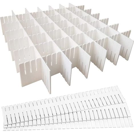 Schubladenorganizer, Schubladeneinteiler, 8-teiliges Set, verstellbare Schubladentrenner für Bürobedarf, Schlafzimmer, Küche, Kosmetikutensilien