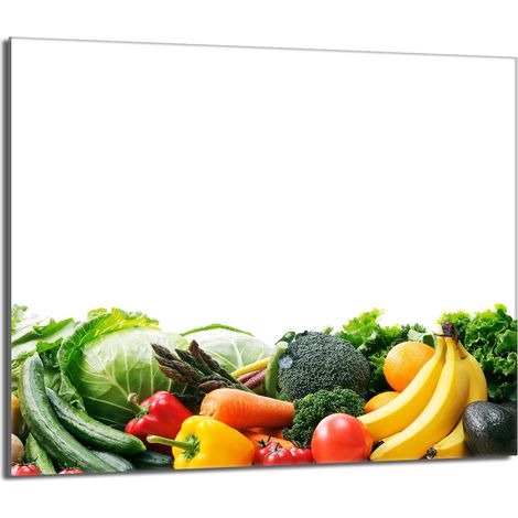Placa protectora de vidrio para estufa 60x52 Verduras (1/5)