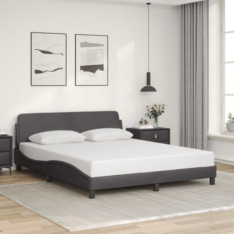 Bettgestell "Dover" Grau 160x200 cm Kunstleder