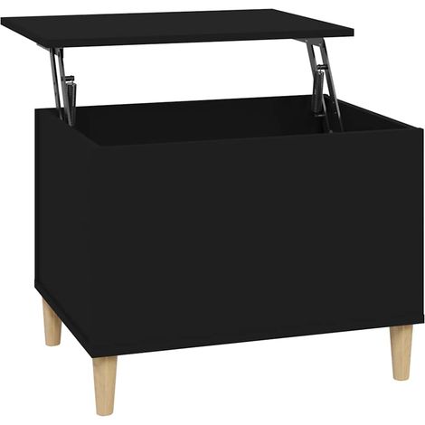 Table basse à plateau relevable avec rangement bois d'ingénierie noir 60 x 44,5 x 45 cm (1/5)